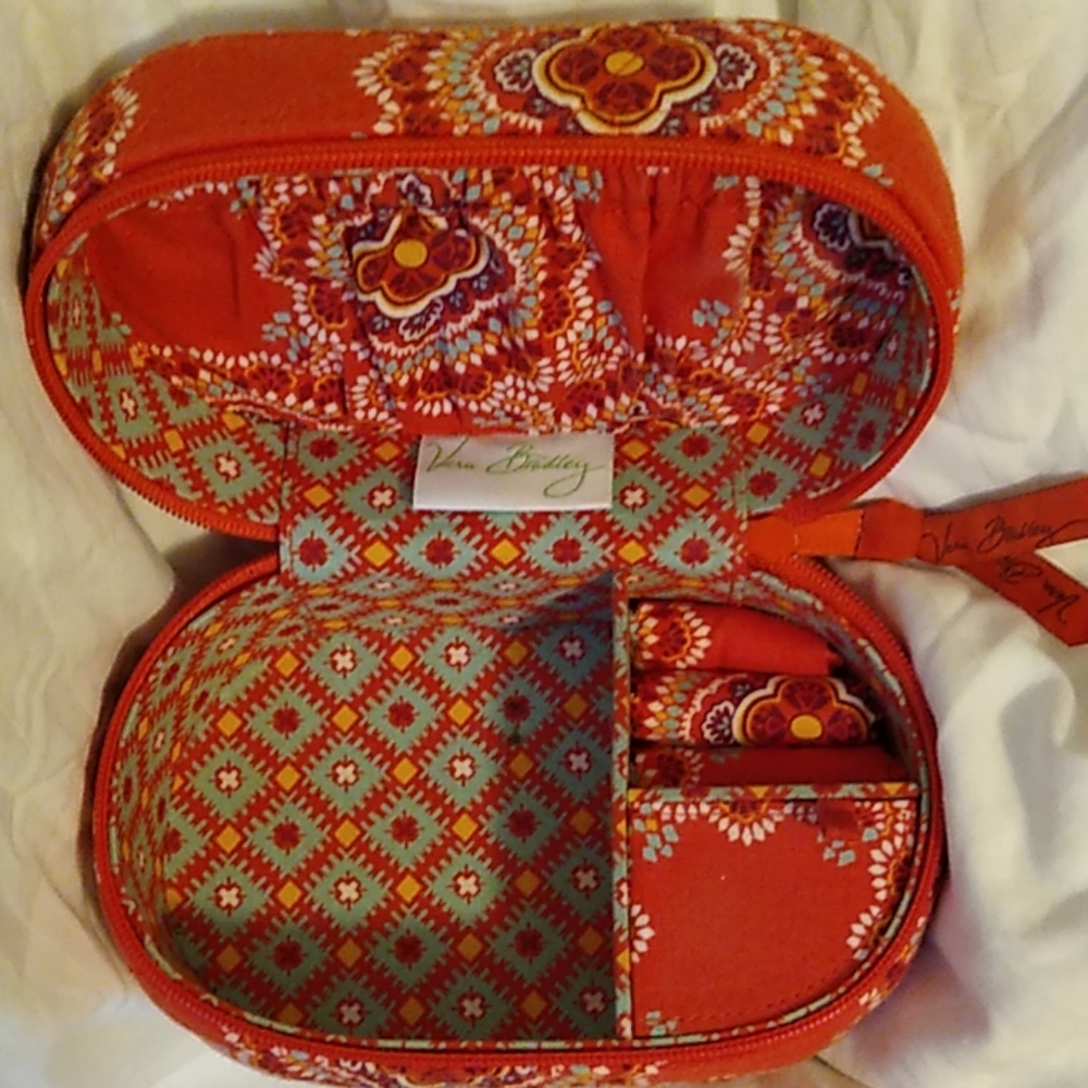 Small orange travel jewelry box